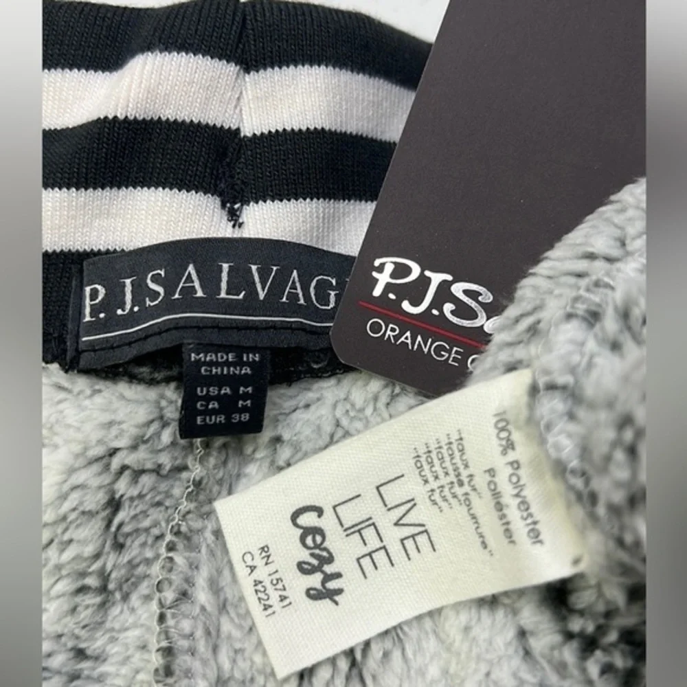 NWT ~ PJ SALVAGE LUXURY SLEEP SHORT TEDDY BEAR SOFT! Size medium - Gray frost - Picture 3 of 6